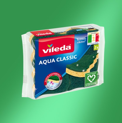 Vileda Aqua Classic scourer - biodegradable viscose - #loveitclean