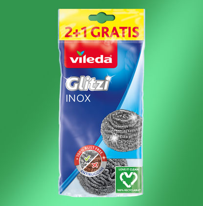Vileda Inox spiral scourer - made of 70% recycled materials - #loveitclean