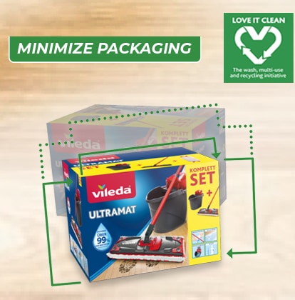 Vileda loves it clean and reduces packaging material