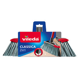 Scopa Vileda Recycled 2in1 - 85% Materiale Riciclato, Fibre Nero/Verdi Per Polvere E Peli, Made In Italy - Foto 1